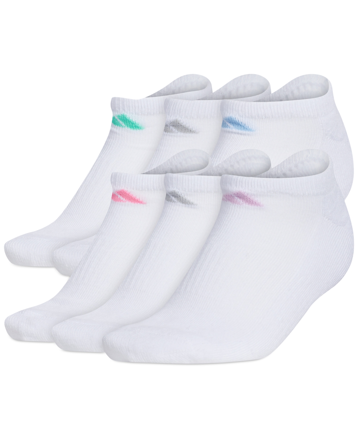 Women's 6-Pk. Athletic Cushioned No-Show Socks - White/clear Sky Blue/bliss Lilac Purple