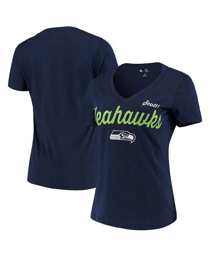 G Iii 4her By Carl Banks Womens College Navy Seattle Seahawks Post Season V Neck T Shirt Macys 