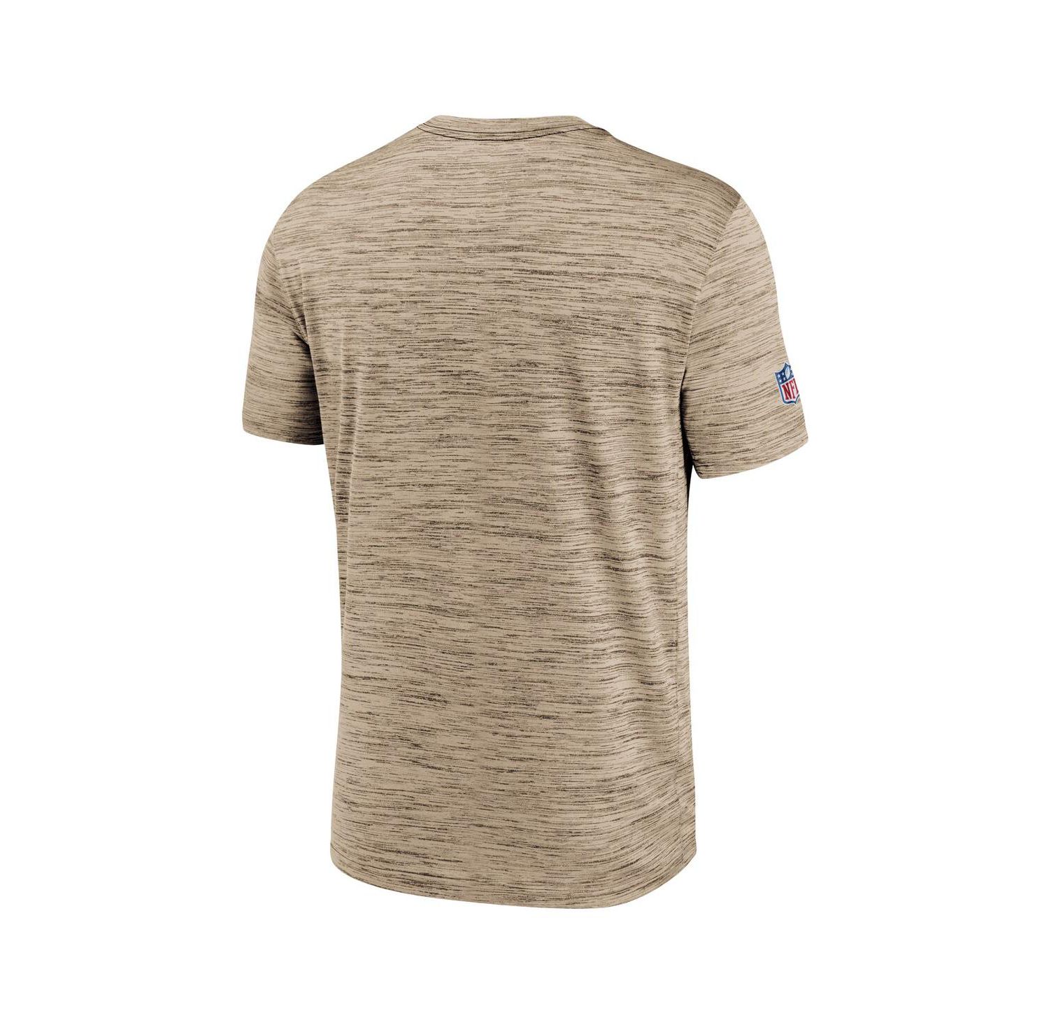 Men's Brown Cleveland Browns Sideline Velocity Athletic Stack Performance T-shirt
