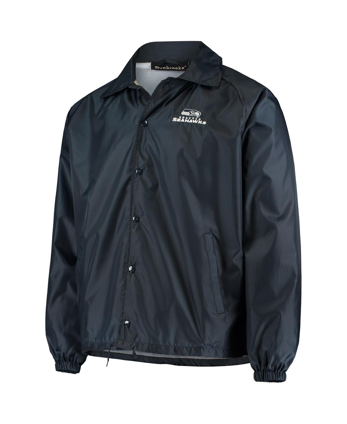 Shop Dunbrooke Men's College Navy Seattle Seahawks Coaches Classic Raglan Full-snap Windbreaker Jacket