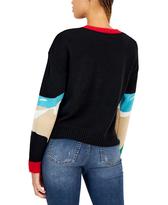 Hooked Up by IOT Juniors' After Hours Santa Embellished Sweater - Macy's