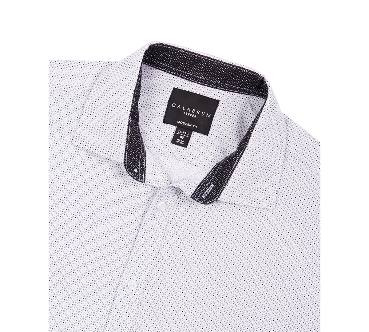 Calabrum Men's Regular Fit Mini Neat Print Wrinkle Free Performance Dress Shirt