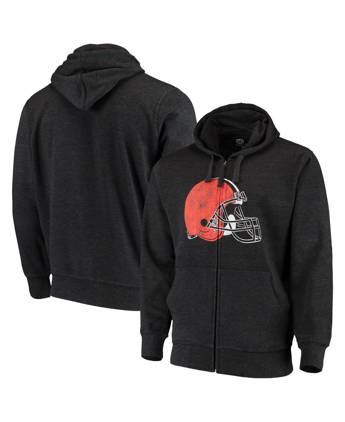 G-III SPORTS BY CARL BANKS MEN'S G-III SPORTS BY CARL BANKS CHARCOAL CLEVELAND BROWNS PRIMARY LOGO FULL-ZIP HOODIE 