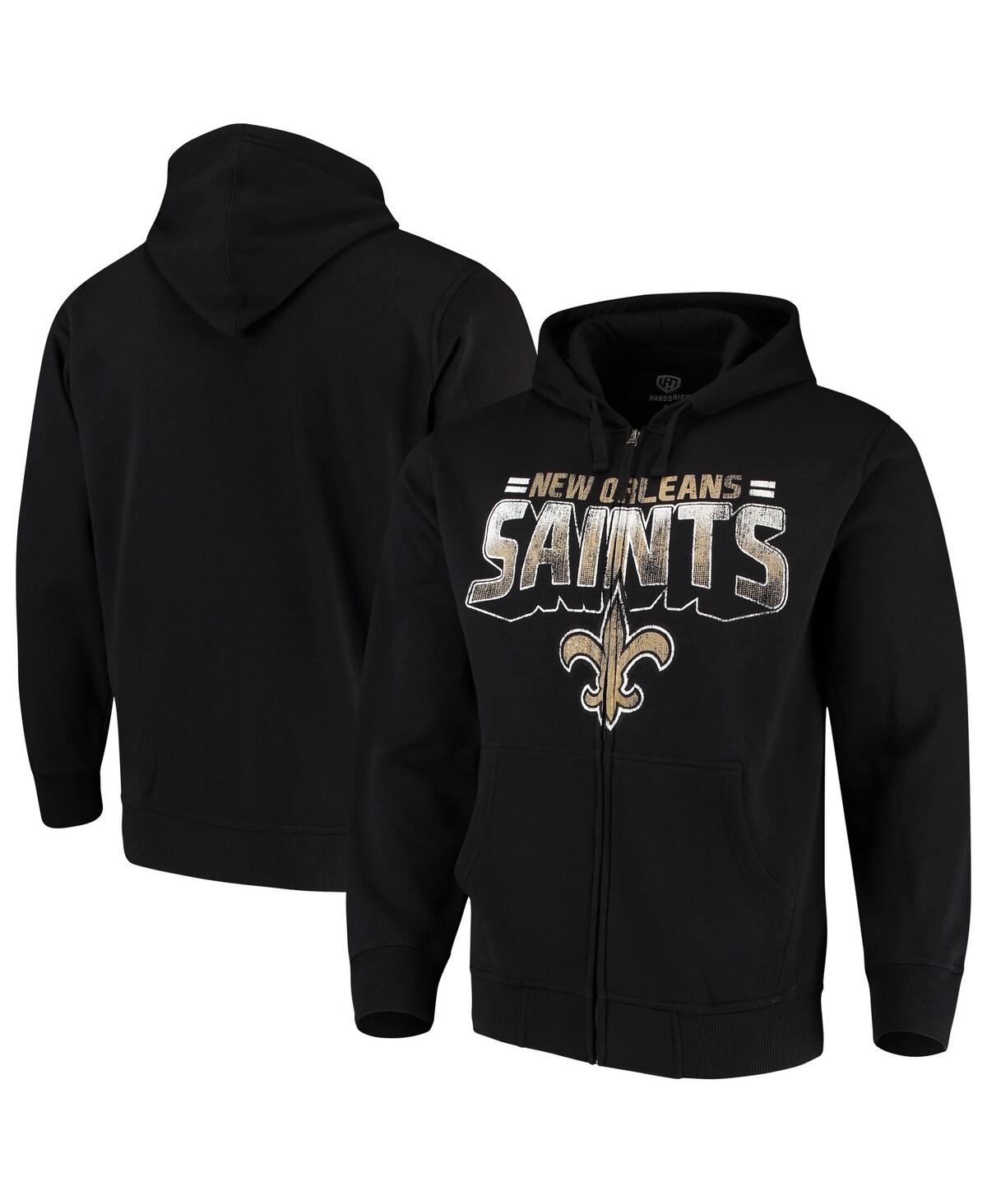 G-III SPORTS BY CARL BANKS MEN'S G-III SPORTS BY CARL BANKS BLACK NEW ORLEANS SAINTS PERFECT SEASON FULL-ZIP HOODIE 