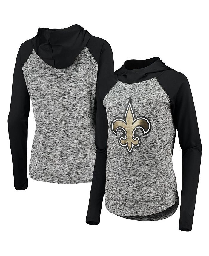 Women's Heathered Gray New Orleans Saints Big Role Raglan Pullover  Sweatshirt