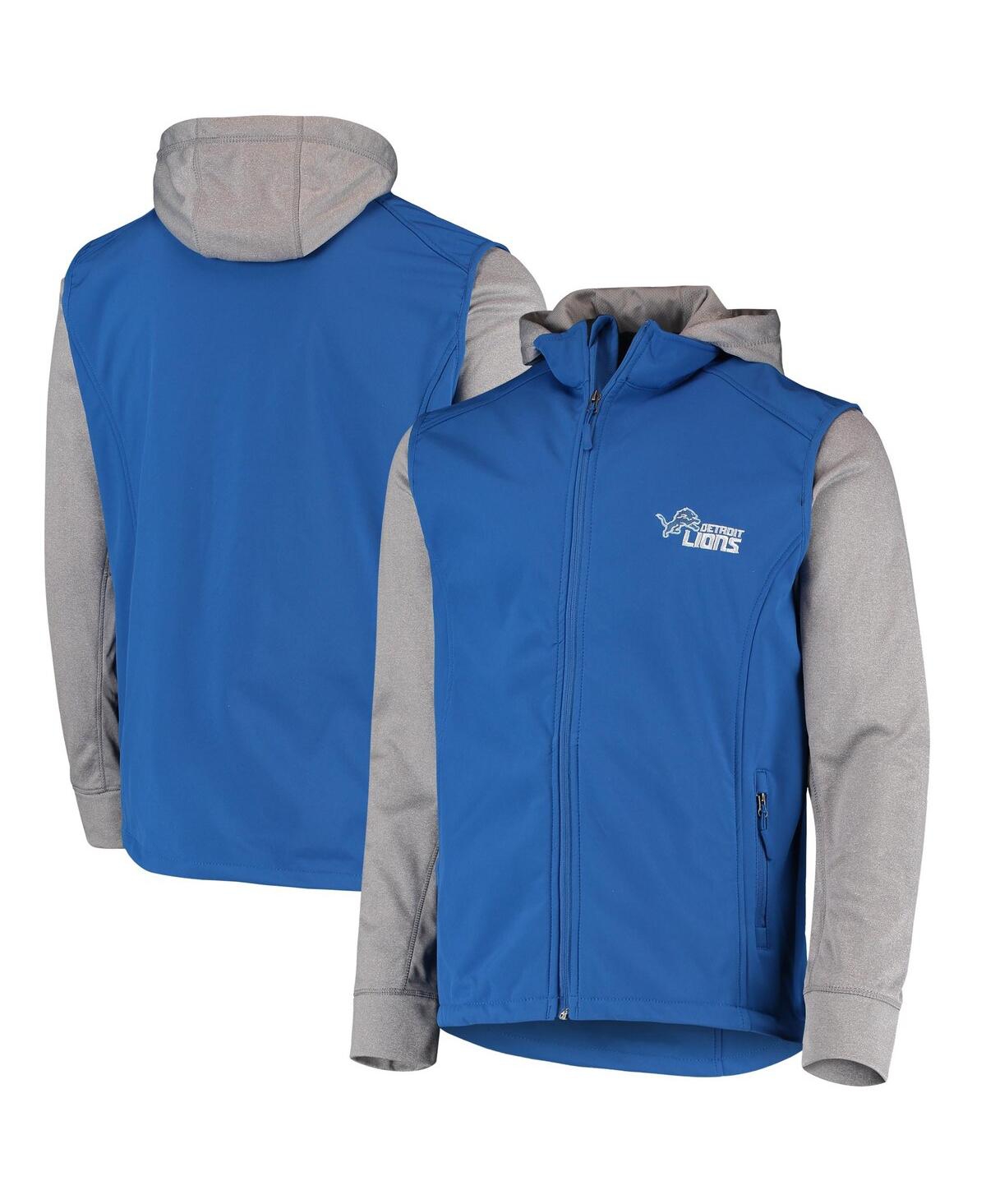 Dunbrooke Men's  Blue And Gray Detroit Lions Alpha Full-zip Jacket In Blue,gray
