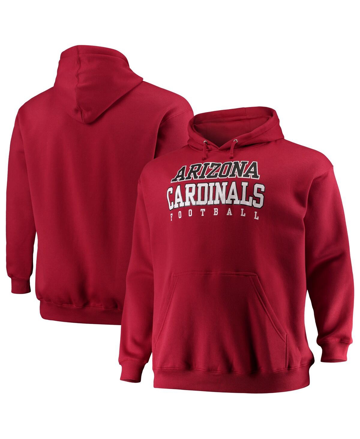 Majestic Men's Cardinal Arizona Cardinals Big And Tall Stacked Pullover Hoodie