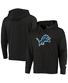 Men's Heathered Charcoal Detroit Lions Primary Logo Full-Zip Hoodie