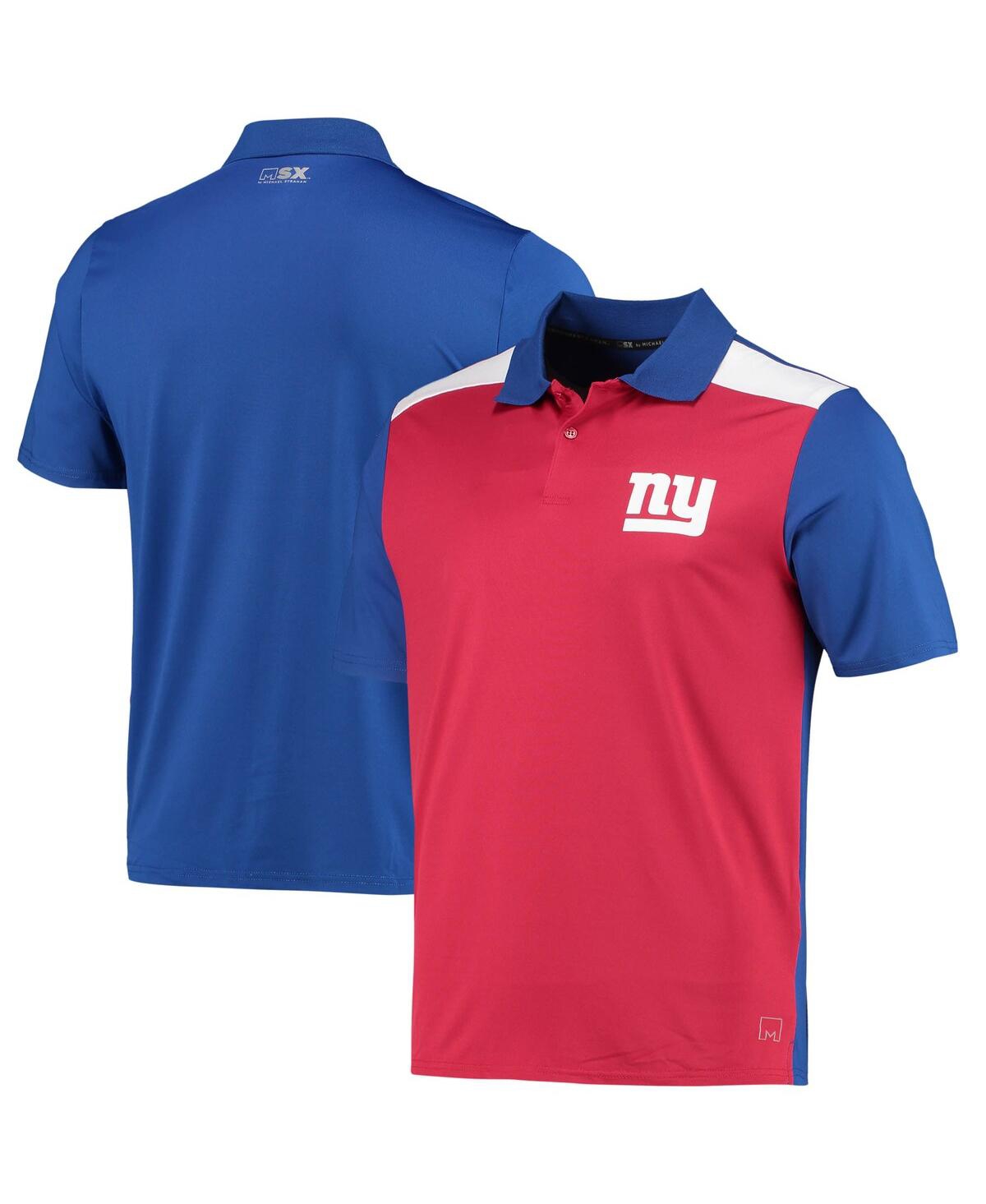 Men's New York Giants MSX by Michael Strahan Red/Royal Mesh Back T-Shirt