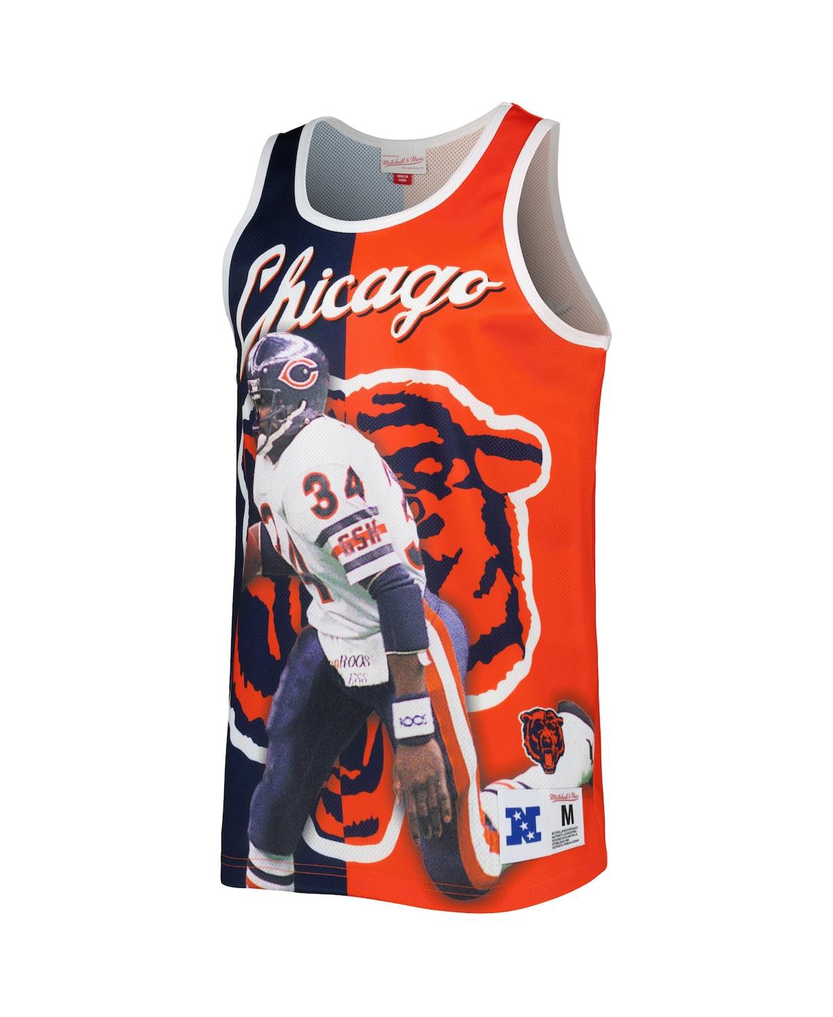 Mitchell & Ness Men's  Walter Payton Navy, Orange Chicago Bears Retired Player Graphic Tank Top In Navy,orange