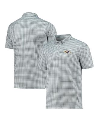 Men's Gray, Black Baltimore Ravens Deliver Button-Down Polo Shirt