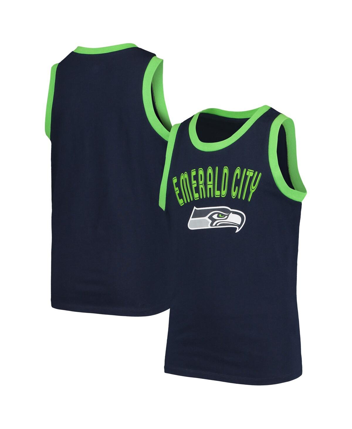 Outerstuff Big Boys College Navy Seattle Seahawks Striker Tank Top In Navy