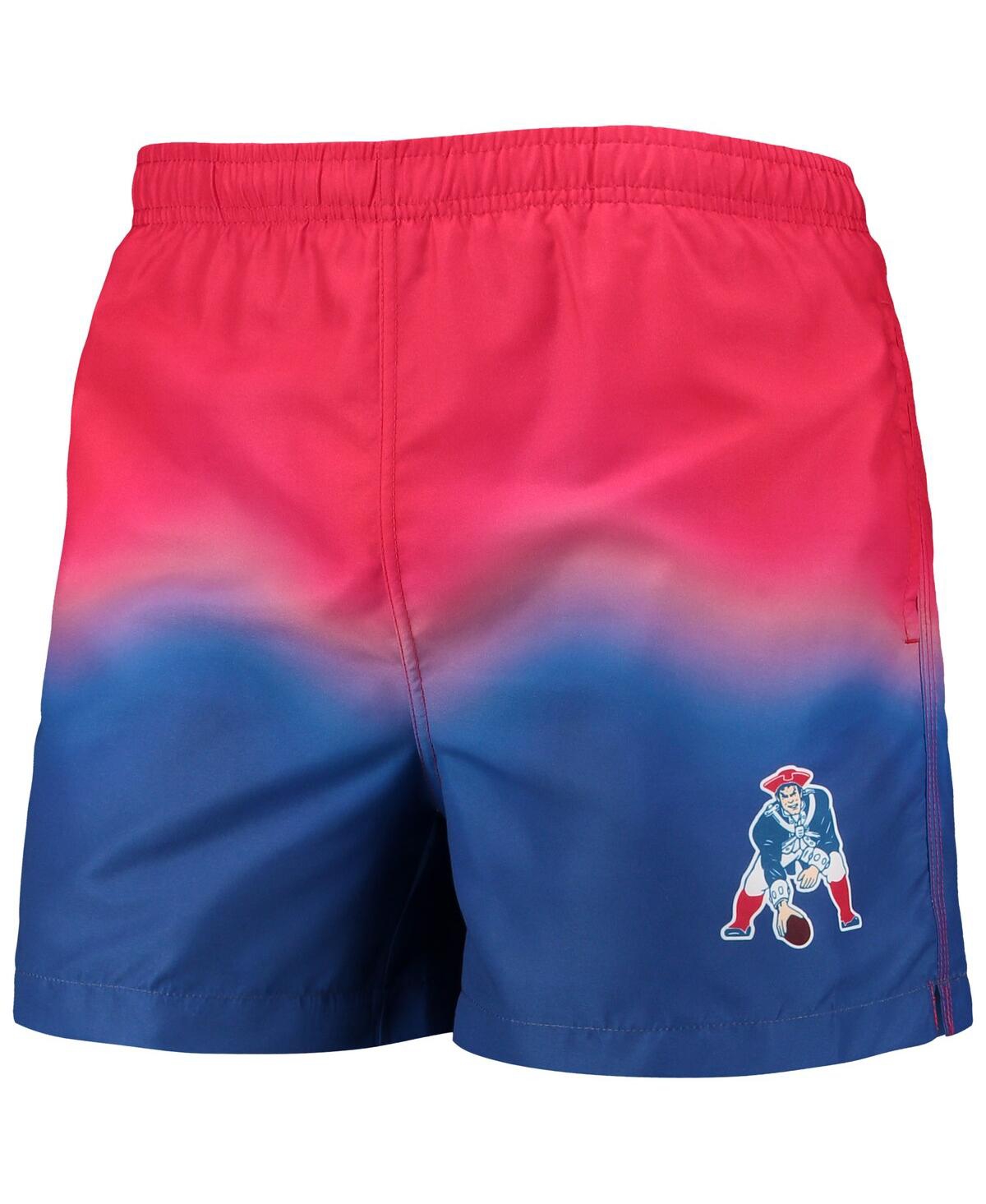 Men's Foco Royal New England Patriots Retro Dip-Dye Swim Shorts - Royal