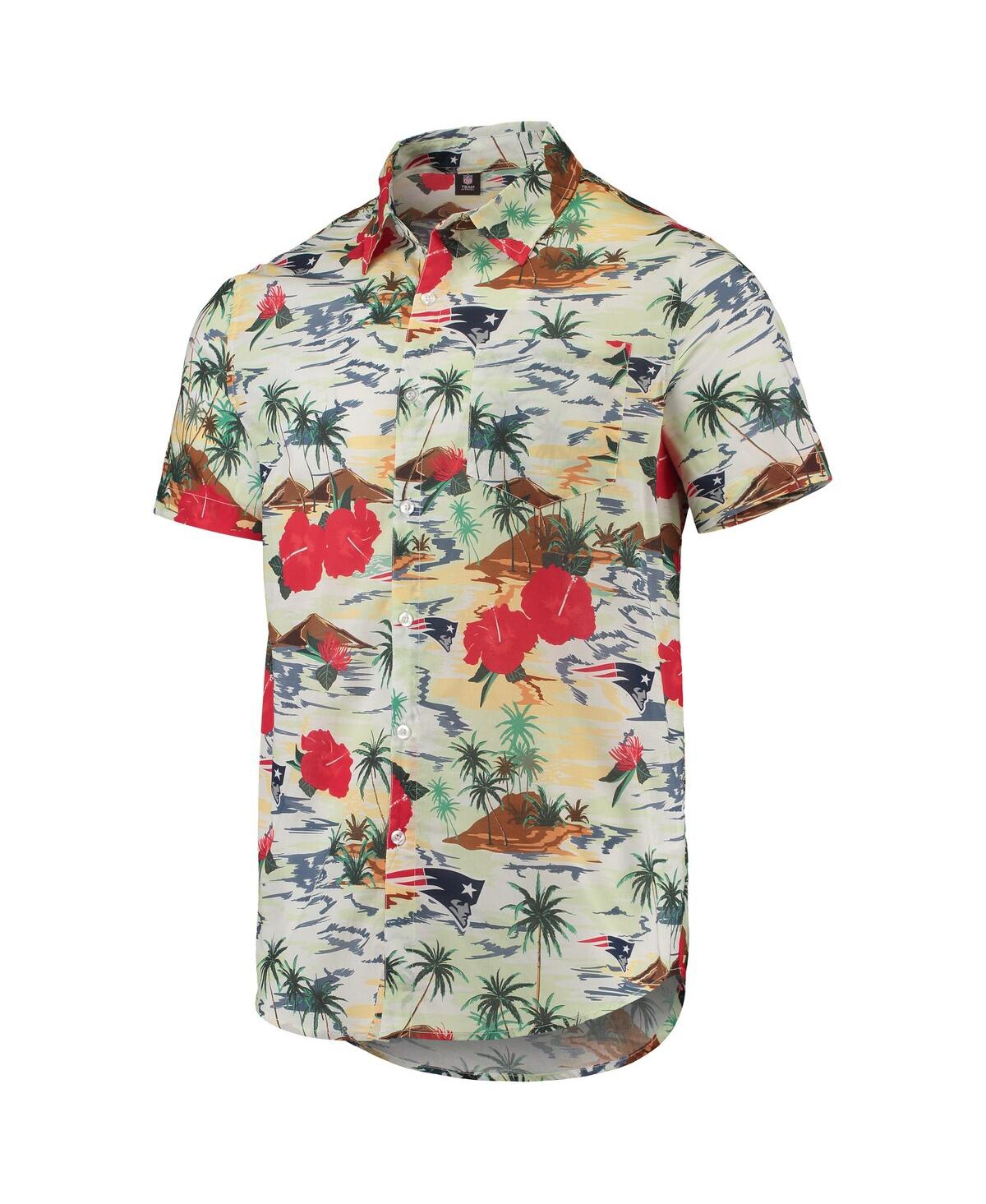 Shop Foco Men's  Cream New England Patriots Paradise Floral Button-up Shirt