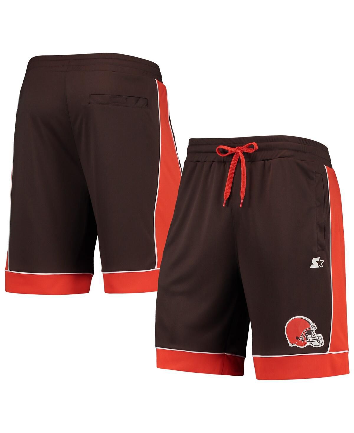 Мужские коричневые, оранжевые шорты Cleveland Browns - любимые модные шорты фанатов Cleveland Browns