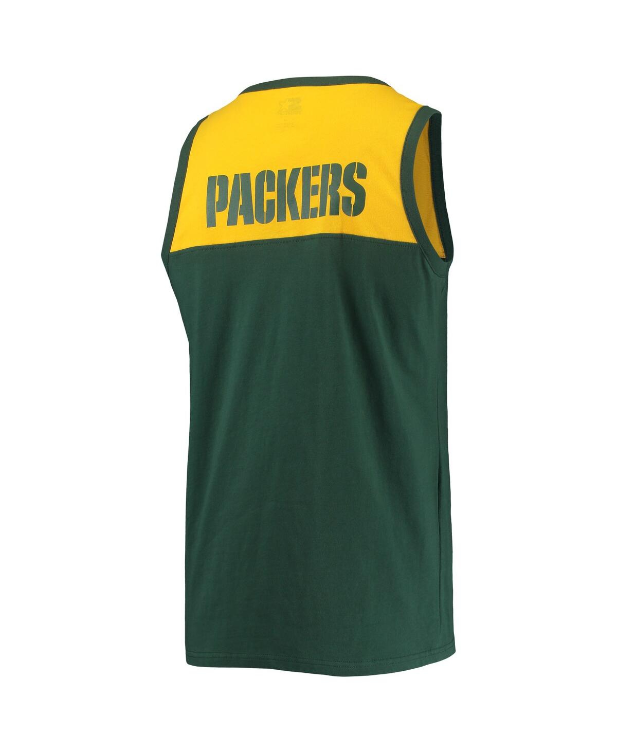 Men's Starter Gold Green Bay Packers Team Touchdown Fashion Tank Top - Gold