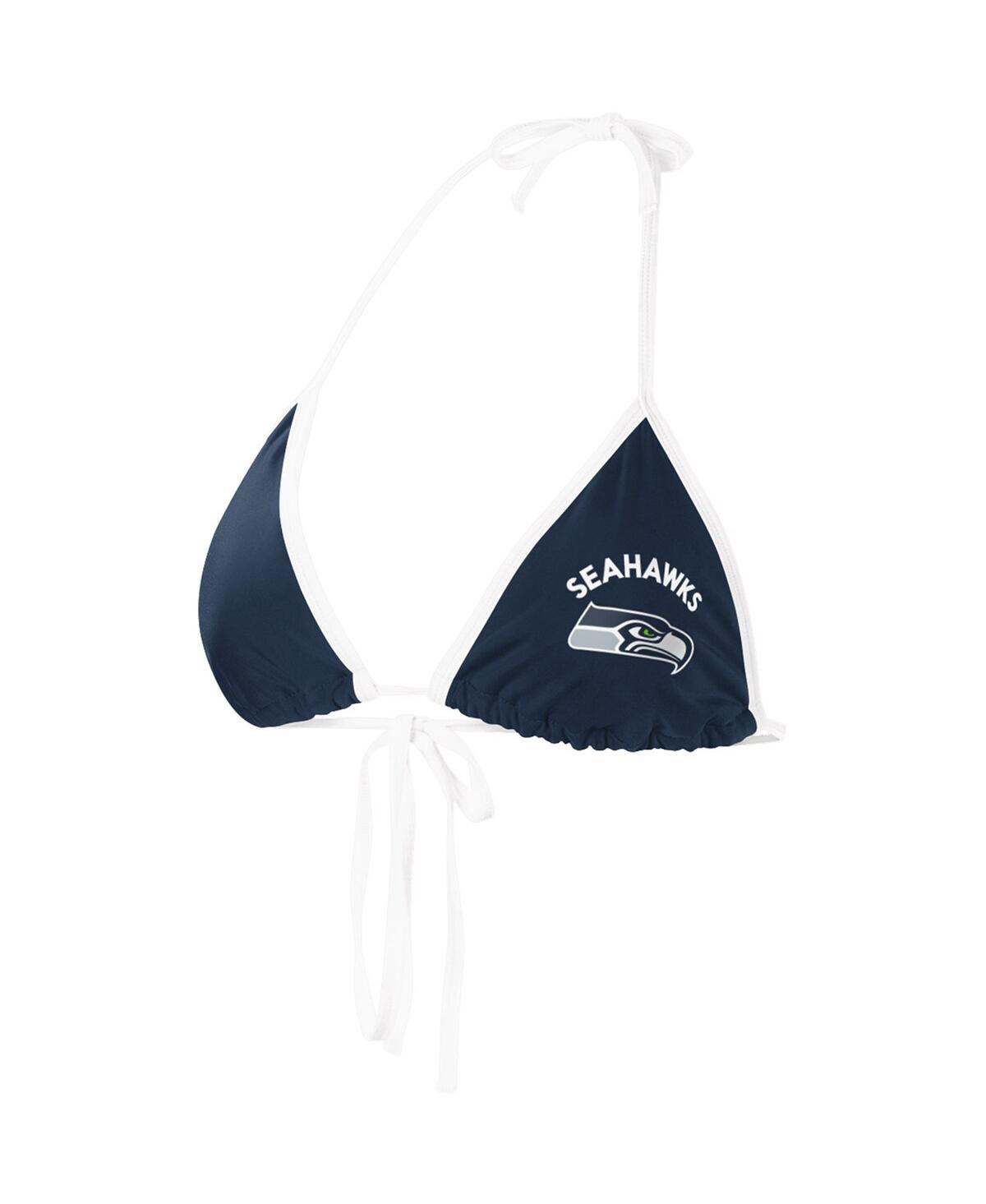 Shop G-iii 4her By Carl Banks Women's  College Navy Seattle Seahawks Perfect Match Bikini Top