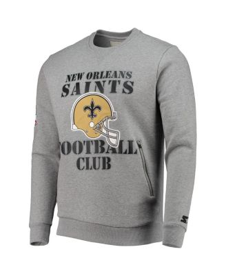 Men's Gray New Orleans Saints Locker Room Throwback End Zone Pullover Sweatshirt