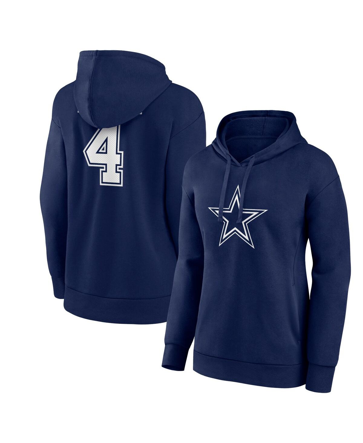 Fanatics Women's  Branded Dak Prescott Navy Dallas Cowboys Player Icon Name And Number V-neck Pullove In Navy