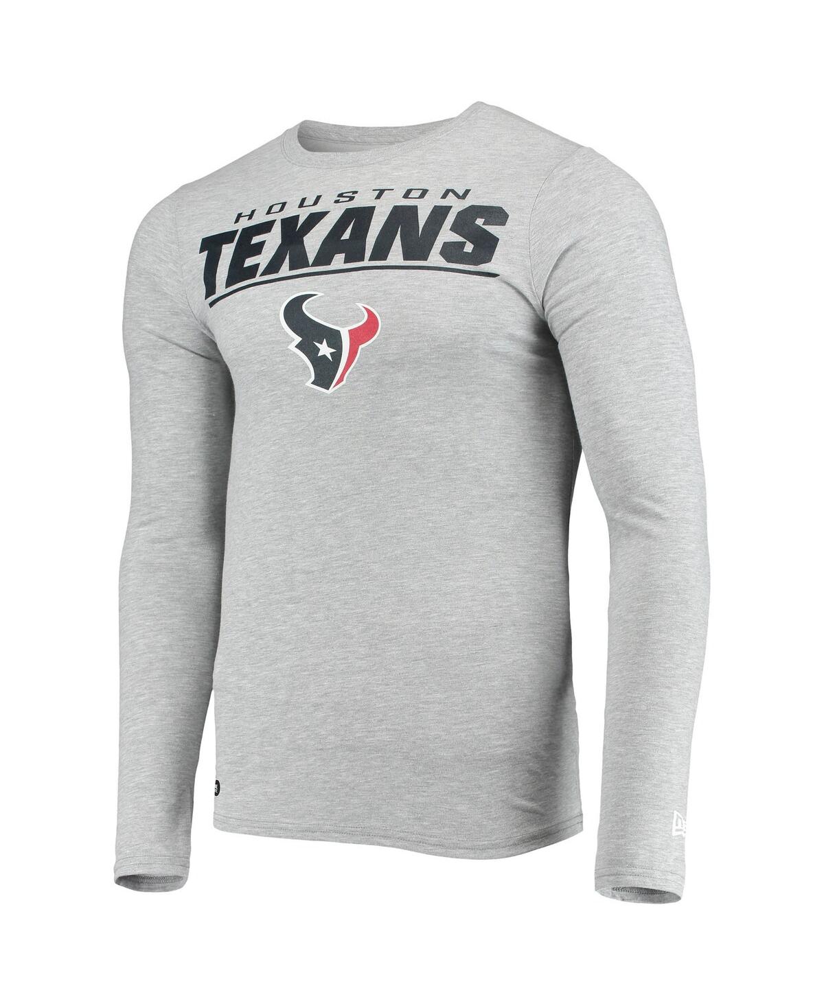 Shop New Era Men's  Heathered Gray Houston Texans Combine Authentic Stated Long Sleeve T-shirt