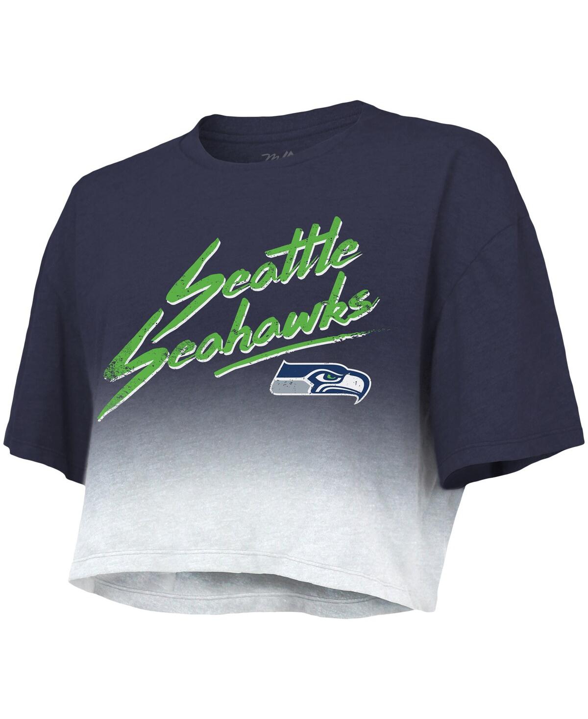 Shop Majestic Women's  Threads Dk Metcalf Navy, White Seattle Seahawks Drip-dye Player Name And Number Tri In Navy,white