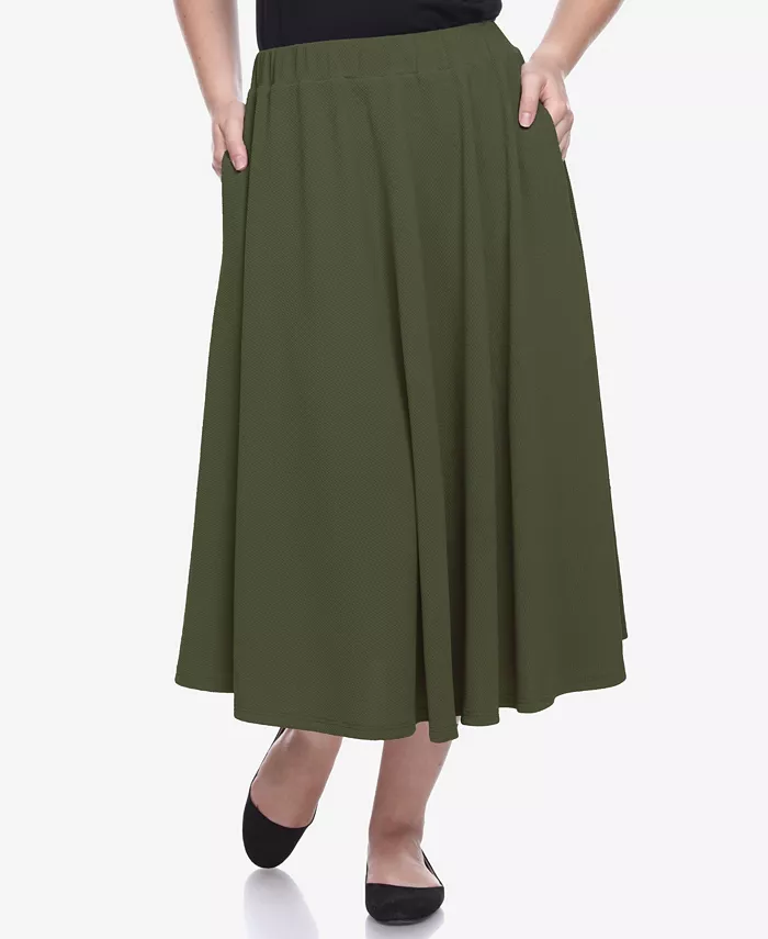 Plus Size Flared Midi Skirt - thumbnail 6