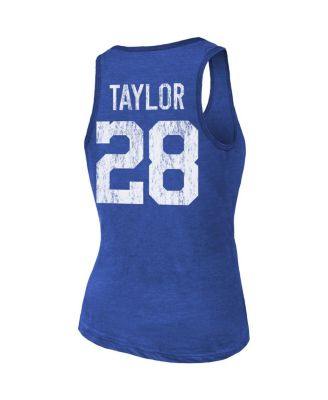 Women's Threads Jonathan Taylor Royal Indianapolis Colts Player Name and Number Tri-Blend Tank Top
