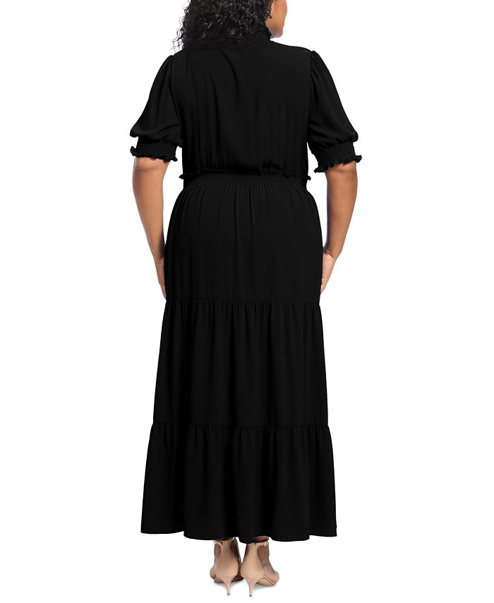 Women's Plus Size Magenta Tiered Smocked Maxi Dress main image 0