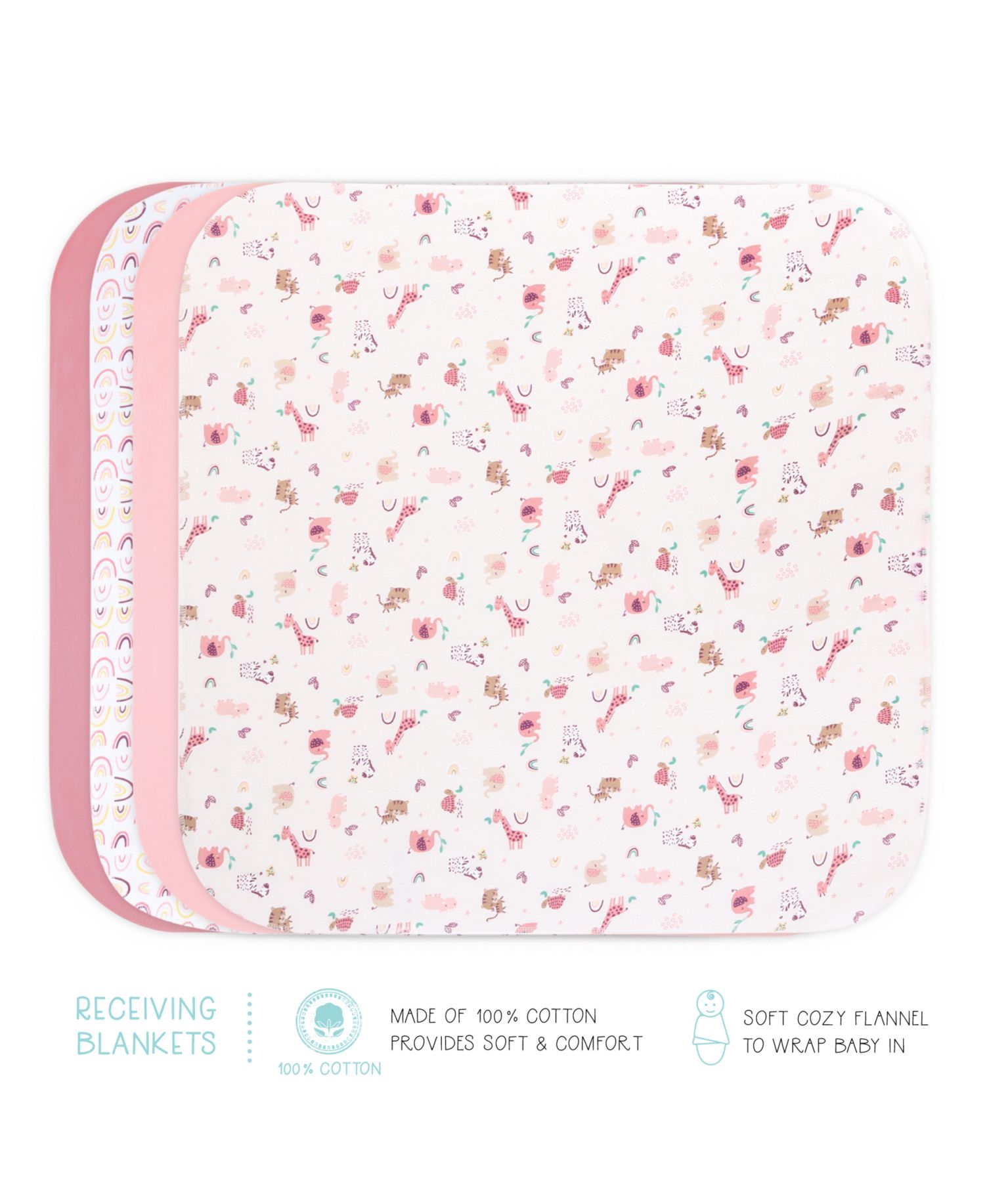 Baby Girls Newborn Shower Gift Set Layette Essentials, Pink