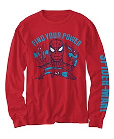 Big Boys Marvel Find Your Spider Long Sleeves Graphic T-shirt