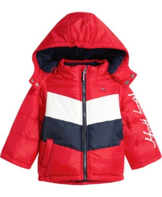 Tommy Hilfiger Baby Boys Chevron Colorblock Puffer Coat Macy s