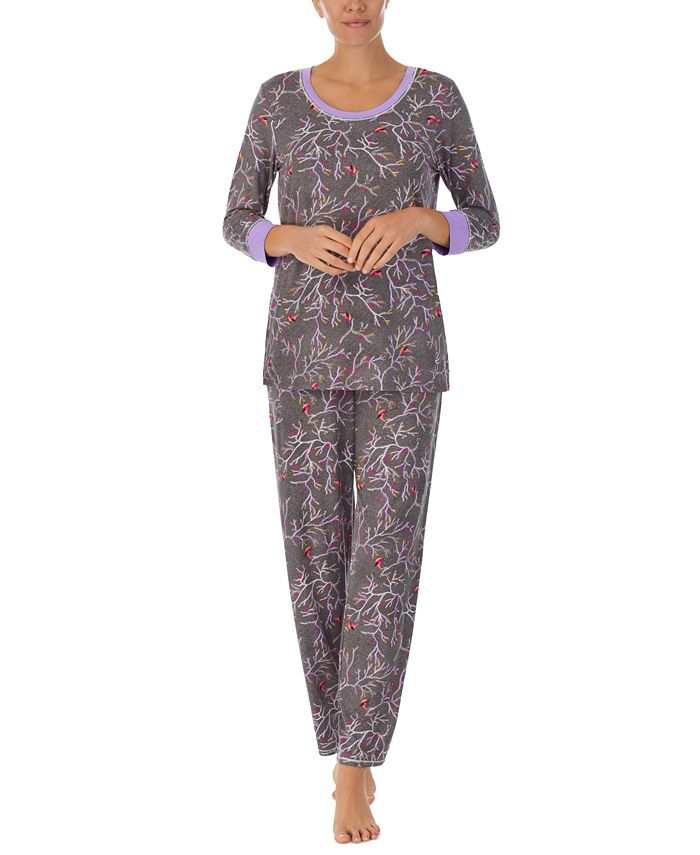 Cuddl Duds Women's Printed 3/4Sleeve Pajamas Set Macy's
