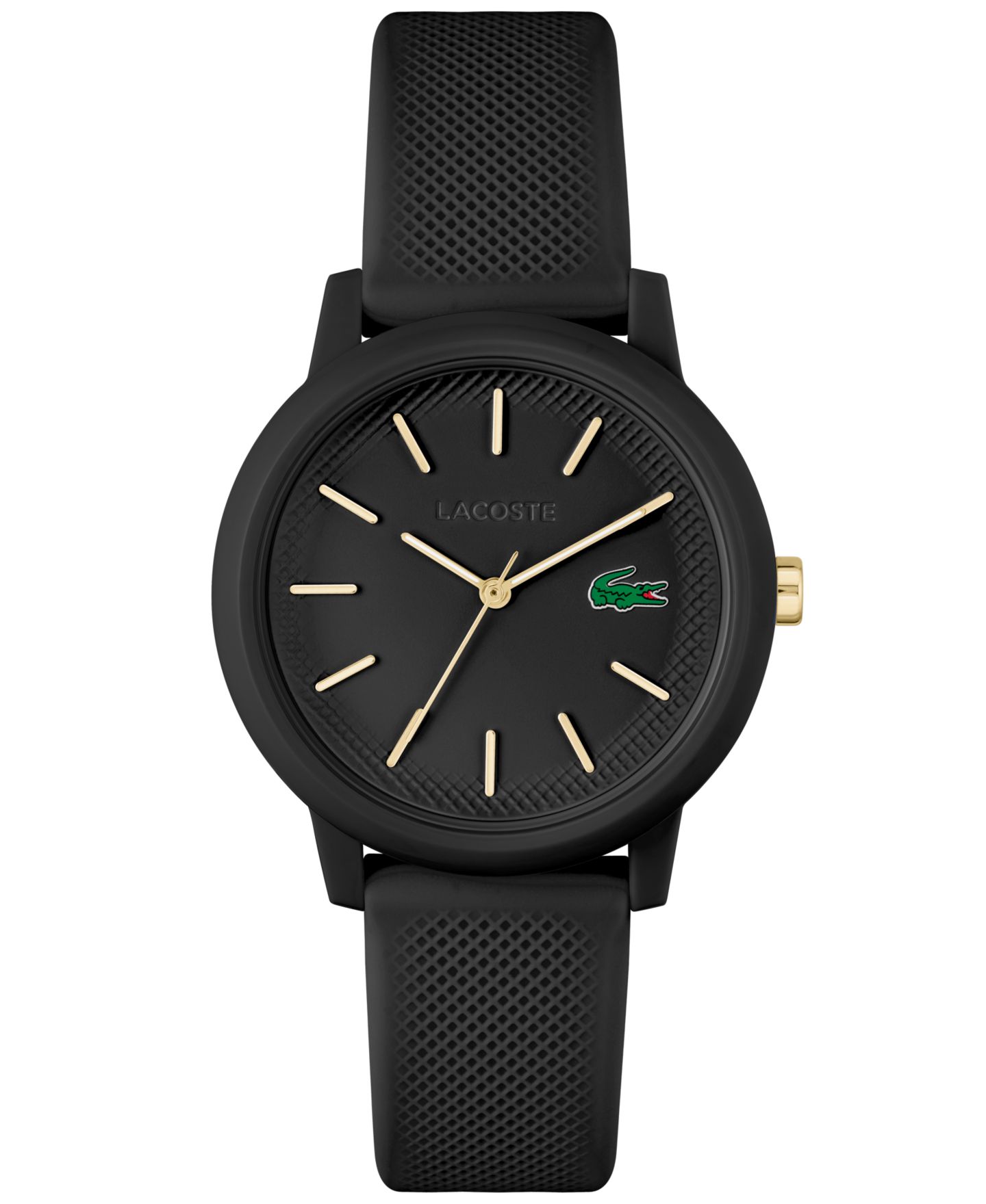 Женские часы Lacoste L.12.12 Black Silicone Strap Watch 36mm — фото 1