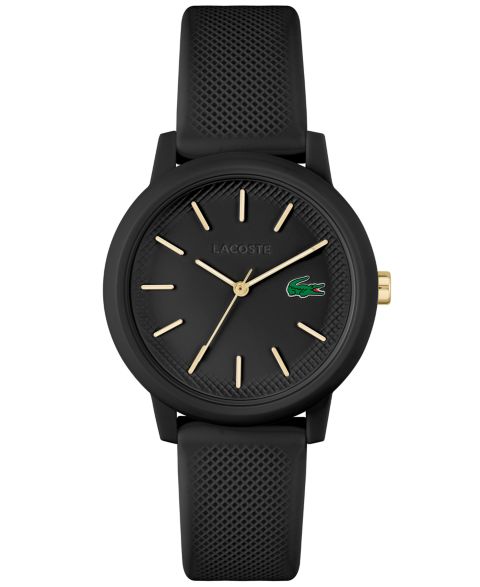 Женские часы Lacoste L.12.12 Black Silicone Strap Watch 36mm