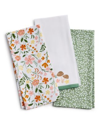 Martha Stewart Collection - 3-Pc. Printed Kitchen Towel Set