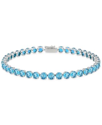 Macy's - Swiss Blue Topaz Link Bracelet (11-3/4 ct. t.w.) in 14K White Gold