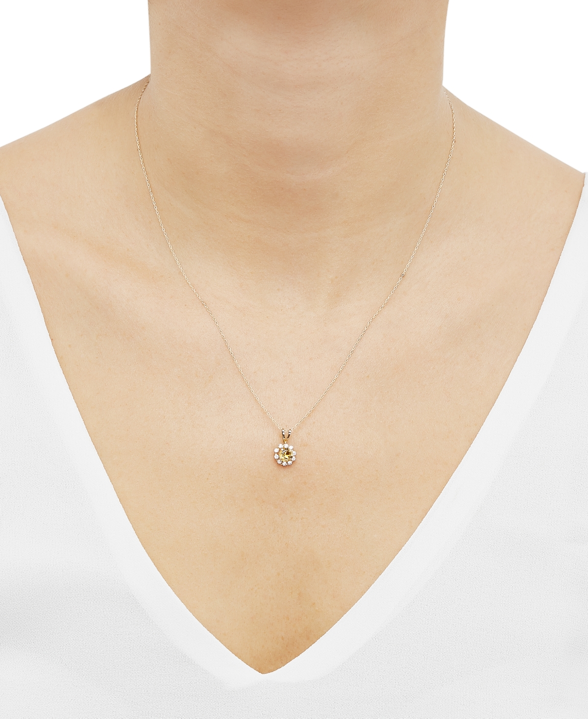 Lab-Grown Blue Sapphire (5/8 ct. t.w.) & Lab-Grown White Sapphire (1/3 ct. t.w.) Halo 18