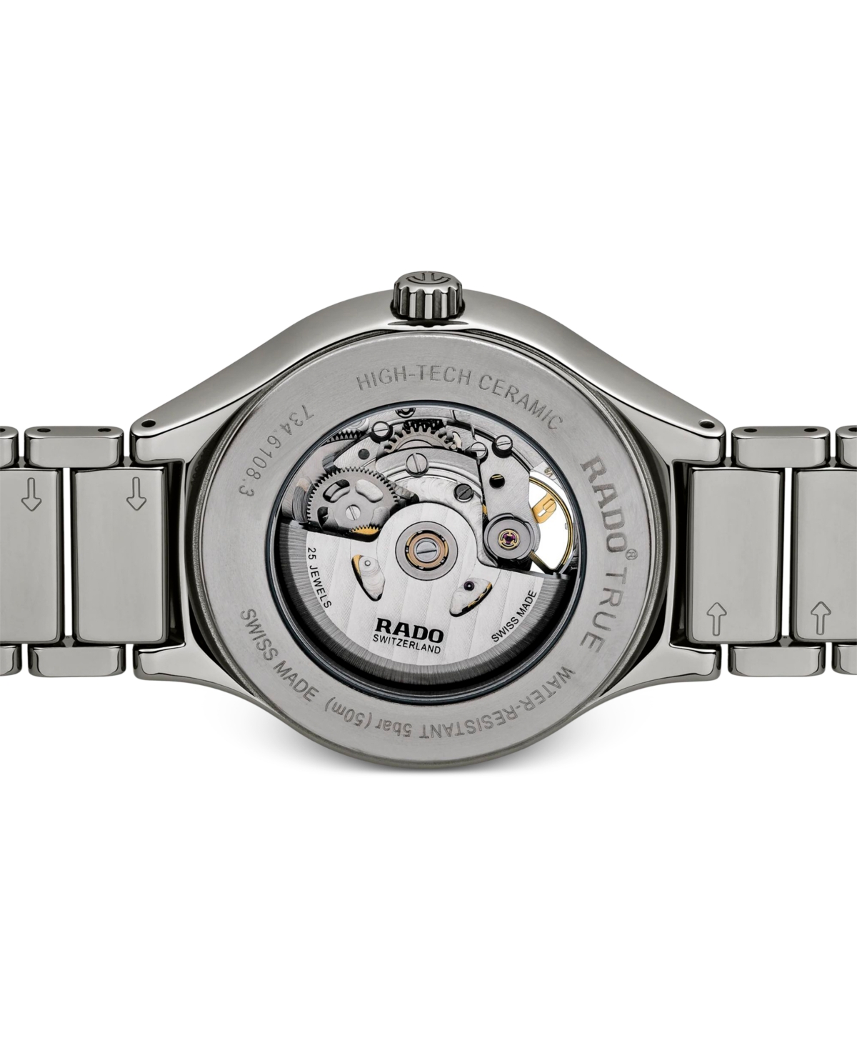 Shop Rado Unisex Swiss Automatic True Secret Diamond (1/8 Ct. T.w.) Gray Ceramic Bracelet Watch 40mm In No Color