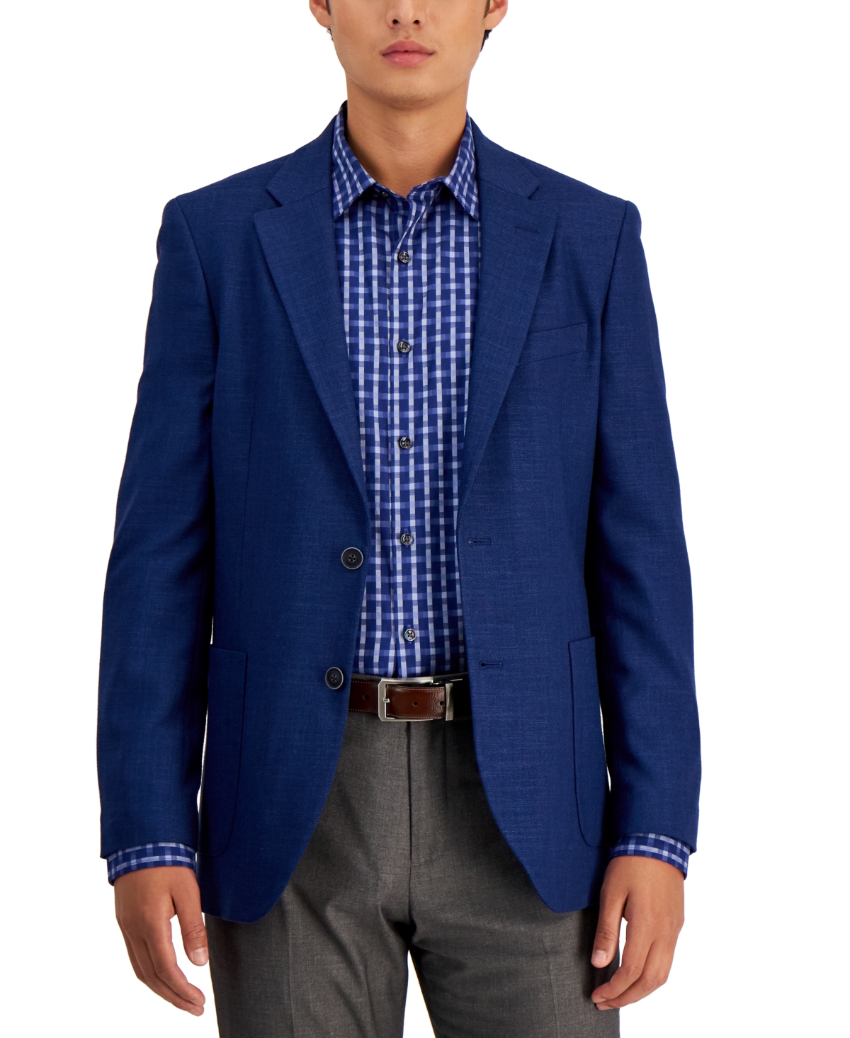 Nautica Men's Modern-fit Active Stretch Woven Solid Sport Coat In Silver Solid