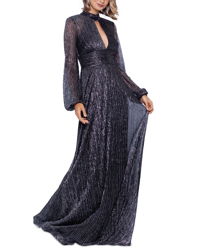 Betsy & Adam Women's MetallicThreaded FrontCutout Gown Macy's