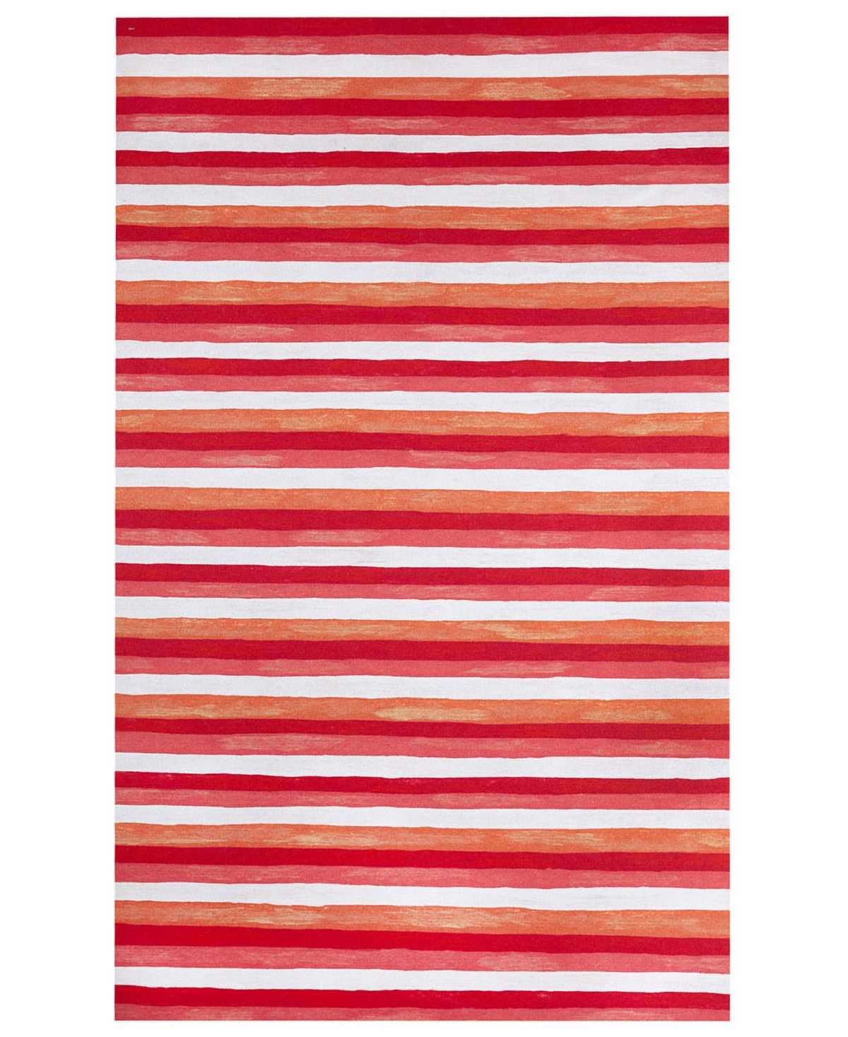 Liora Manne' Visions Ii Painted Stripes 5' x 8' Outdoor Area Rug - Red
