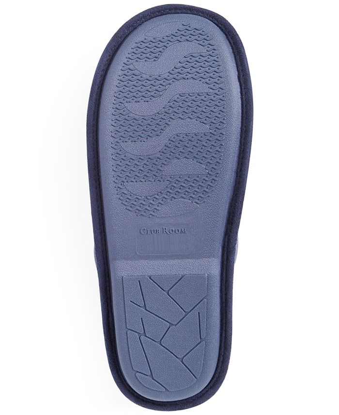 Club Room Men's Very Merry WaffleKnit Embroidered Mule Slippers