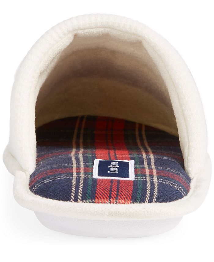 Macy's Club Room Men's Holiday Joy WaffleKnit Embroidered Mule