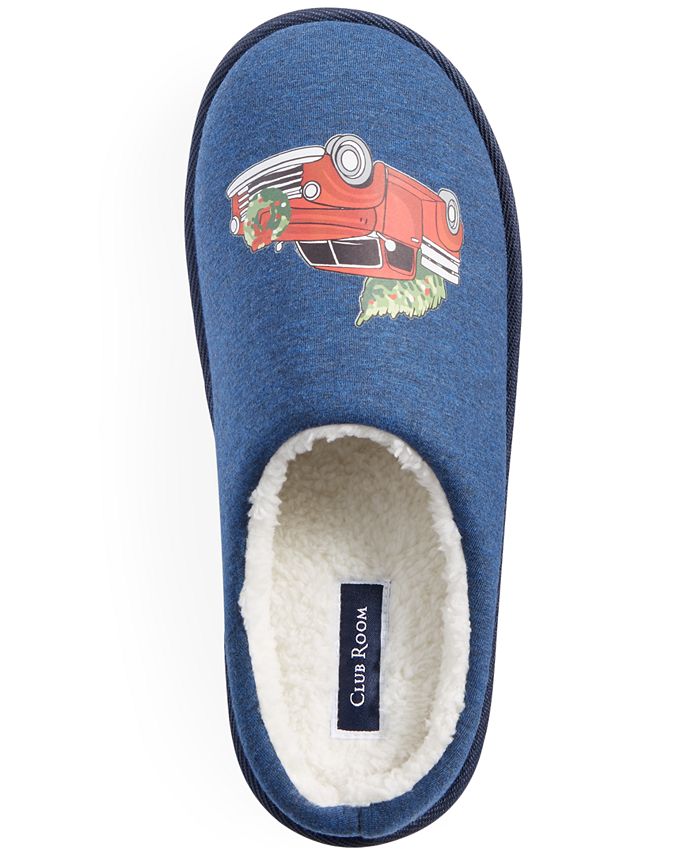Macy #39 s Club Room Men #39 s Holiday Truck Fleece Lined Slippers Created for