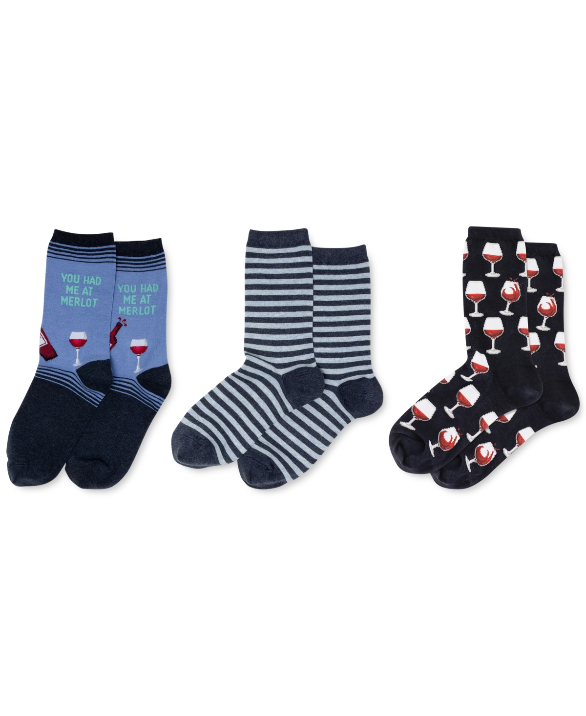 Hot Sox Women's 3-Pk. Assorted Socks