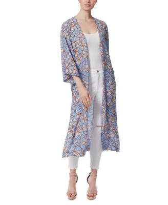Jessica Simpson - Women's Blakely Printed 3/4-Sleeve  Duster Cardigan