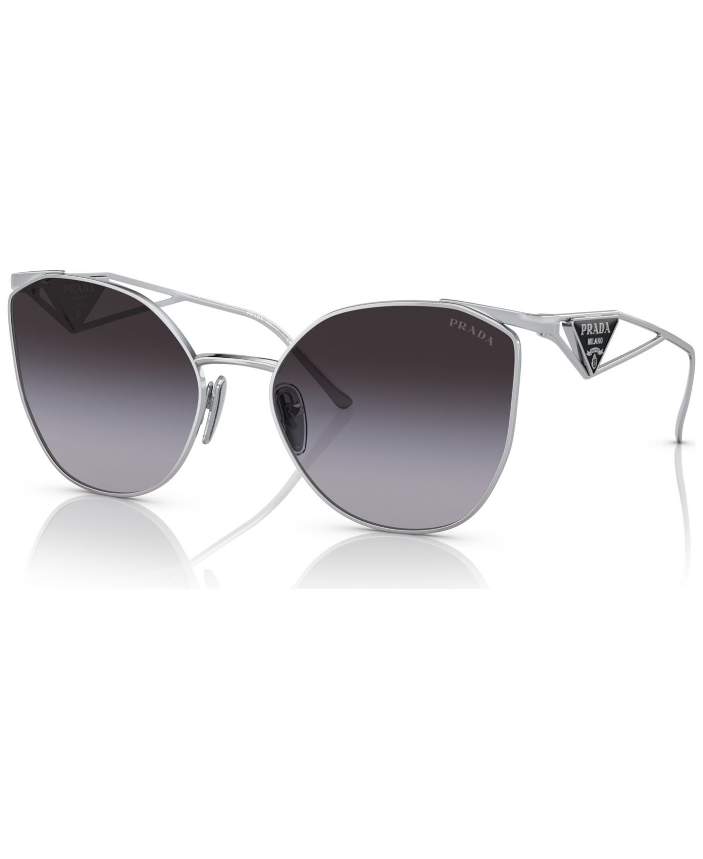 Женские солнцезащитные очки PRADA Irregular Sunglasses, PR 50ZS, цвет: Серебряный — фото 1