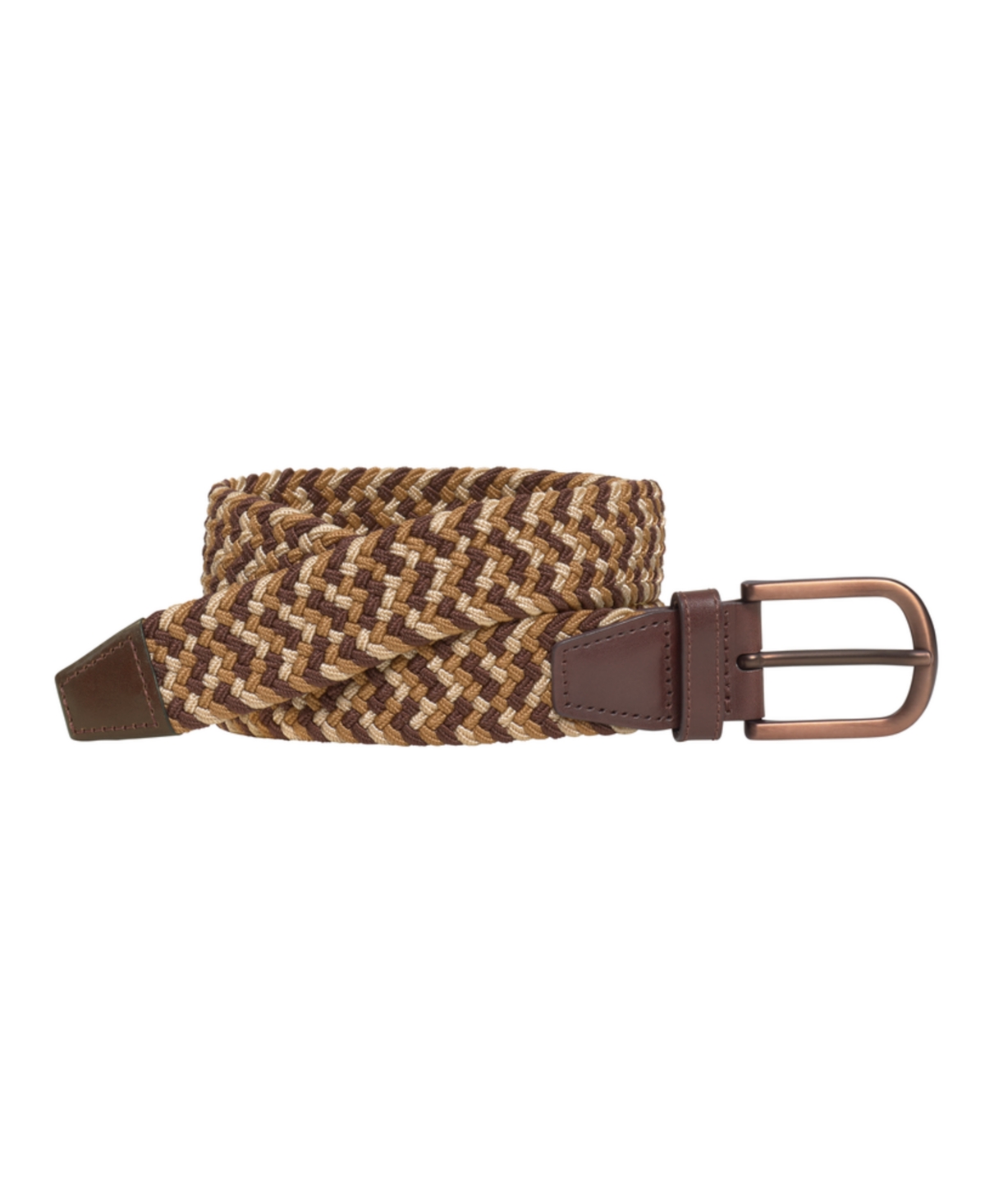 Men's Woven Stretch-Knit Belt - Brown Multi