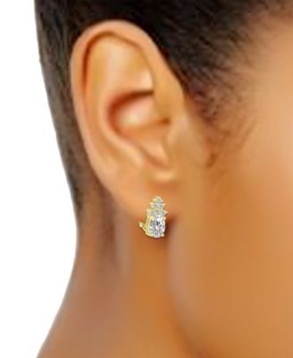 Cubic Zirconia Clip-On Stud Earrings in 18k Gold-Plated Sterling Silver, Created for Macy's