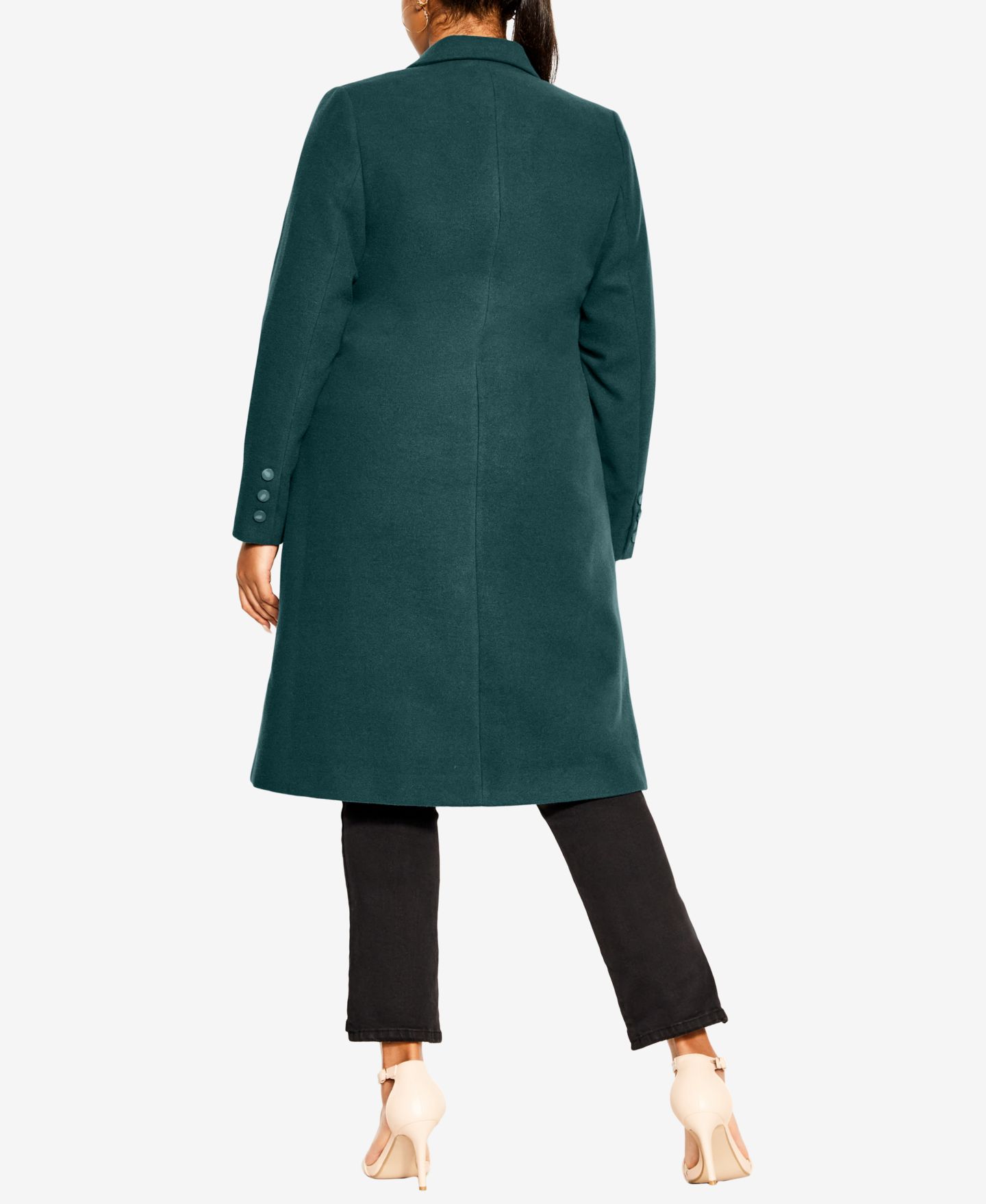 Женское пальто CITY CHIC Plus Size Effortless Chic, цвет: Изумрудный — фото 3